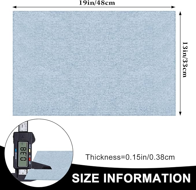 Cloth Placemats Set of 6, Cotton Linen Blend Machine Washable Durable Linen Table Mats, Heat Resistant Placemats Wrinkle Free Place Mats for Dining Table, Easy to Clean (Light Blue, 6)