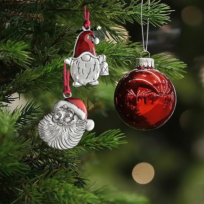Christmas Ornaments, 2025 Solid Pewter Christma Tree Ornament Handcrafted Metal DIY Hanging Craft Collectibles for Xmas Trees Home Party Party Gifts (Christmas Flower)