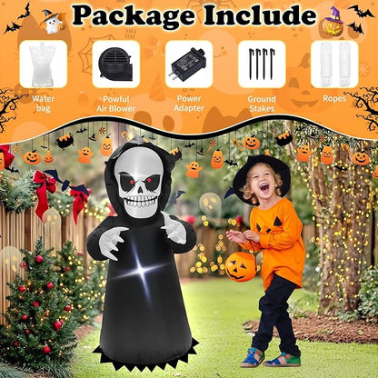 TRMESIA 4FT Halloween Ghost Inflatable Blow up Death God Decoration with LED Lights Indoor Outdoor Party Holiday Lawn Graden Holiday Decoration