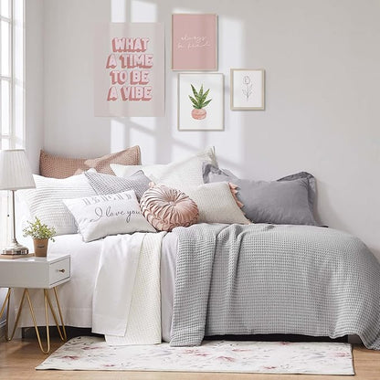 Levtex Home - Mills Waffle - Twin Quilt Set - Cream Cotton Waffle - Quilt Size (68 x 86in.), Sham Size (26 x 20in.)