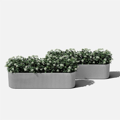 Veradek Demi Series Window Box Planter - Long Planter Box for Windowsill/Balcony | Durable Plastic-Stone Composite Material | Modern Décor for Flowers/Herbs