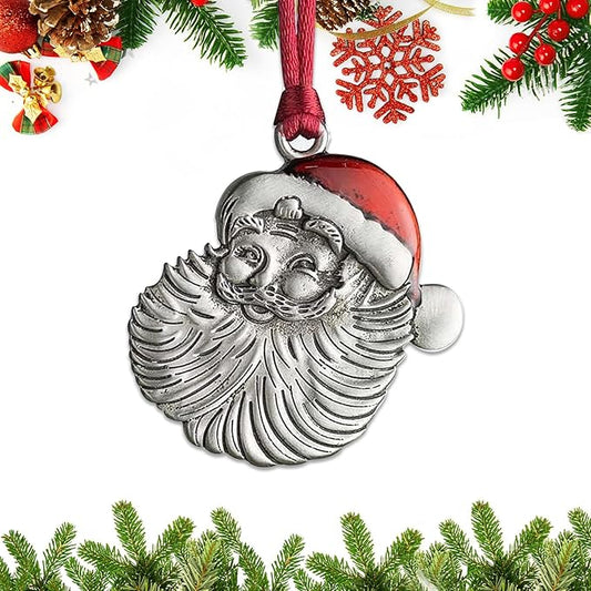 Christmas Ornaments, 2025 Solid Pewter Christmas Tree Ornament Handcrafted Metal DIY Hanging Craft Collectibles for Xmas Trees Home Party Party Gifts (Santa)