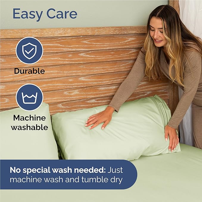 Twin XL Size 3 Piece Sheet Set - Comfy Breathable & Cooling Bed Sheets Set - Hotel Luxury Bedding for Women, Men, Kids, Teens, Boys & Girls - Deep Pockets & Wrinkle Free - Oeko-Tex - Light Sage Green