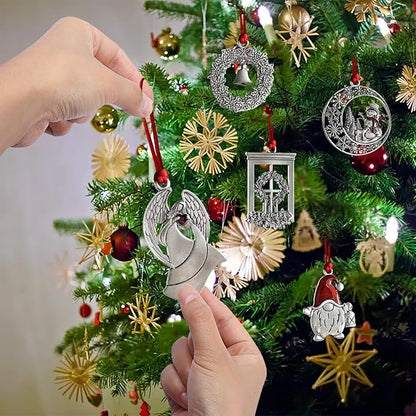 Christmas Ornaments, 2025 Solid Pewter Christmas Tree Ornament Handcrafted Metal DIY Hanging Craft Collectibles for Xmas Trees Home Party Party Gifts (Angel)