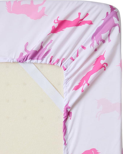 Kids Bedding Set Bed in a Bag for Boys and Girls Toddlers Printed Sheet Set and Comforter, Full, Unicorn Forever
