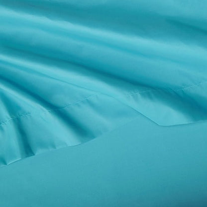 Amazon Basics Kid's Soft Easy-Wash Lightweight Microfiber 4-Piece Sheet Set, Full, Bright Aqua, Solid