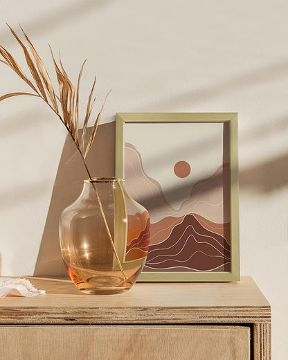 HAUS AND HUES 5x7 Gold Picture Frame - 5x7 Photo Frame - Metal Frame Profile with Shatterproof Plexiglass - 5x7 Gold Frame Vertical Hanging, Easel Back for Tabletop, Home, Office