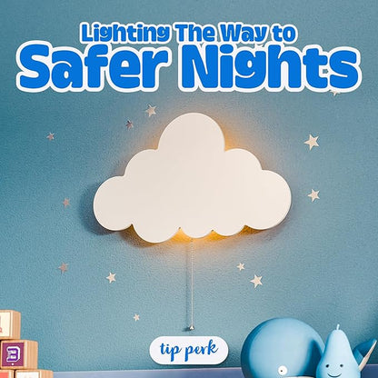 Cloud Light - Floating Cloud Wall Lamps for Nursery & Kids' Bedrooms | Battery-operated Hanging Night Lights