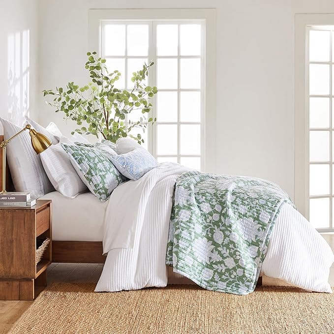 Levtex Home - Cloud Waffle Bright White Comforter Set - King Comforter (106 x 94in.) + Two King Pillow Cases (36 x 20in.) - Waffle Weave - Bright White - Cotton