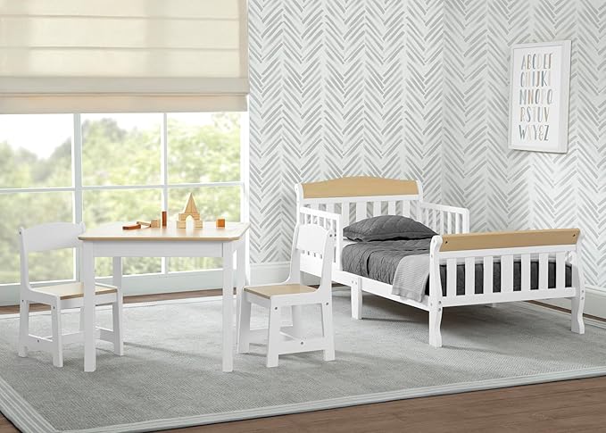 Delta Children Canton Toddler Bed, Bianca White/Natural