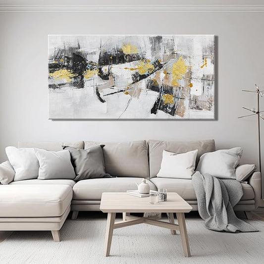 Black Gold Abstract Wall Art Decor Maximalist Home paintings Decor Wall Art Prints Wall Decorations Modern Artwork Pictures for Living Room Wall Bedroom Kitchen Office Decor 24"×48"