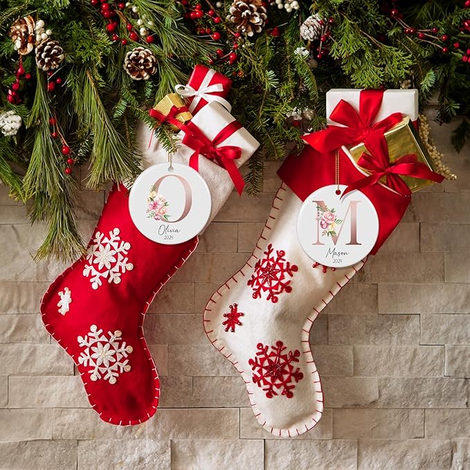 Letter Name Ornament, Personalized Christmas Ornaments 2025, Custom Initial A-Z Monogram Ornament, Family Keepsake Customized