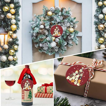 Cats Christmas Tree Ornament Round Ceramic Ornament Xmas Keepsake for Christmas Tree Winter Holiday Xmas Gift for Women Men Xmas Hanging Ornament 3"