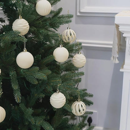 6inch Big Velvet Christmas Ornaments for Xmas Trees, 2 pcs Flocked Christmas Balls Sets for Holiday Decor