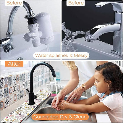 Kitchen Sink Splash Guard Faucet Mat Colorful Mushrooms Sink Splash Guard Behind Faucet,1 PC Soft Diatom Mud Non-Slip Mat-for Kitchen,Sink Mat,Dish Drying Mat,Bathroom Faucet Mat 23.5"X5.5"