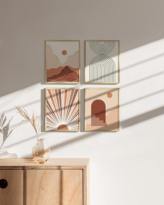 HAUS AND HUES 8x10 Gold Metal Picture Frames - Features Premium Aluminum, Vertical & Horizontal Hang, Shatterproof Plexiglass - Ideal for Home, Room, Office (8x10 in, Gold, Set of 9)