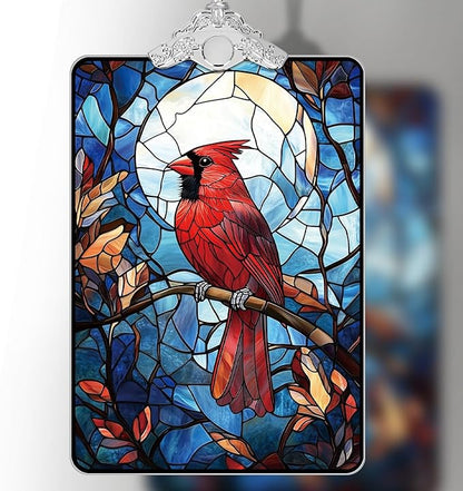 Cardinal Stained Glass 2025 Christmas Ornament, Tree Hanging Decoration for Gift Exchange or Stocking Stuffer, Christmas Tree Decor, 3.8 x 2.4 Inch