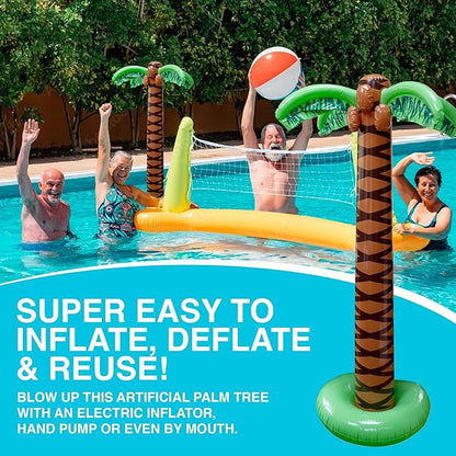 Giant Inflatable Palm Trees - 2 Pack - 6 Foot Super Sturdy Trees for Luau Parties, Beach Decor, Poolside Ambiance, Tropical Theme Decor & Outdoor Fun, Easy Inflation