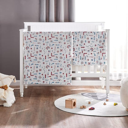 DaysU Plush Flannel Baby Blanket Super-Soft Lightweight, Embroidered Fleece Baby Blanket for Boys and Girls, Oversized Bed Throws for Kids and Children, Arrow, 50”x60”