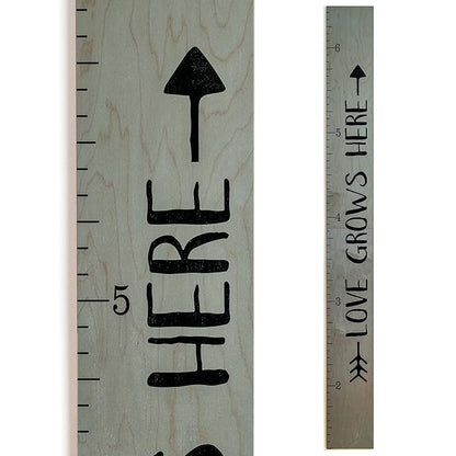 Wooden Growth Chart – Kids Height Chart, Wall Measurement for Kids, Height Chart for Wall, Growth Ruler for Children – Tribal Gray (63"x6.7")