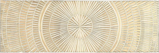 Deco 79 Wooden Geometric Handmade Home Wall Decor Intricately Carved Radial Wall Sculpture with Starburst Design, Wall Art 12" x 1" x 36", Gold