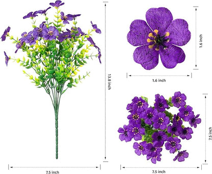 Artificial Fake Plants Flowers for Outdoor Decoration, 12 Bundles Faux Silk Daisy Look Real UV Resistant for Outside Home Porch Patio Planter Decor