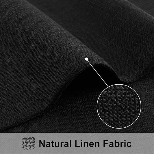 homing Black Cloth Placemats for Dining Table Set of 8 – Cotton Linen Blend Washable Farmhouse Kitchen Mats for Indoors & Outdoors - Easy to Clean 13 x 19 Inch