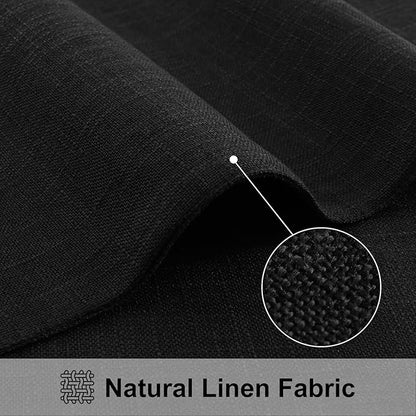 homing Black Cloth Placemats for Dining Table Set of 6 – Cotton Linen Blend Washable Farmhouse Kitchen Mats for Indoors & Outdoors - Easy to Clean 13 x 19 Inch