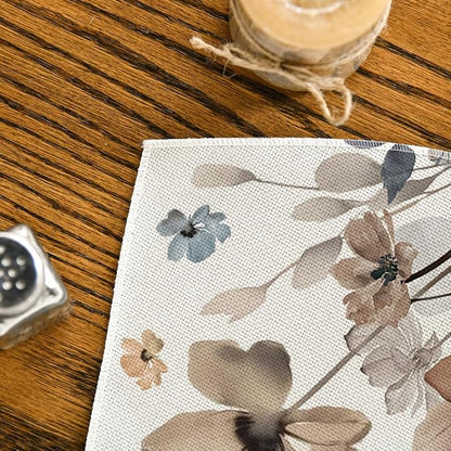 Artoid Mode Brown Poppy Floral Round Table Wedge Placemats Set of 6, Seasonal Winter Kitchen Dining Table Decoration for Indoor Party Home