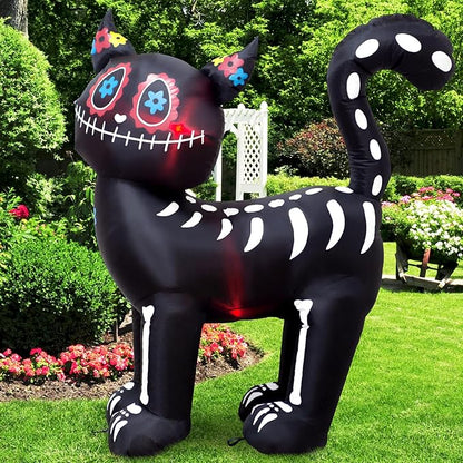4 Feet Tall Halloween Inflatable Black Cat LED Lights Decor Outdoor Indoor Holiday Decorations,Blow up Lighted Yard Decor, Giant Lawn Inflatable Home Garden Party Decoration