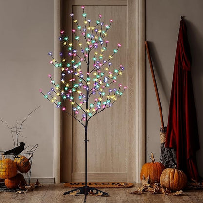 Lightshare 6.5FT LED Lighted Cherry Blossom Tree, 208 LED Warm White to Multicolor, Timer and Dimmer with Remote, Home Garden, Summer, Wedding, Holiday, Party Decoration for Indoor and Outdoor Use