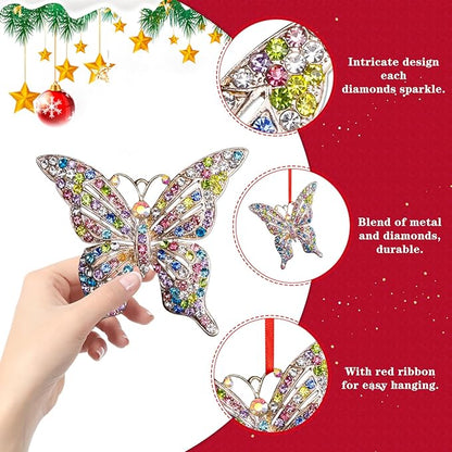 Whatsign Butterfly Christmas Ornaments - Butterfly Gifts for Women Colorful Hanging Ornament for Christmas Tree Decoration Monarch Keepsake Gifts for Girls Sister Nature Lovers