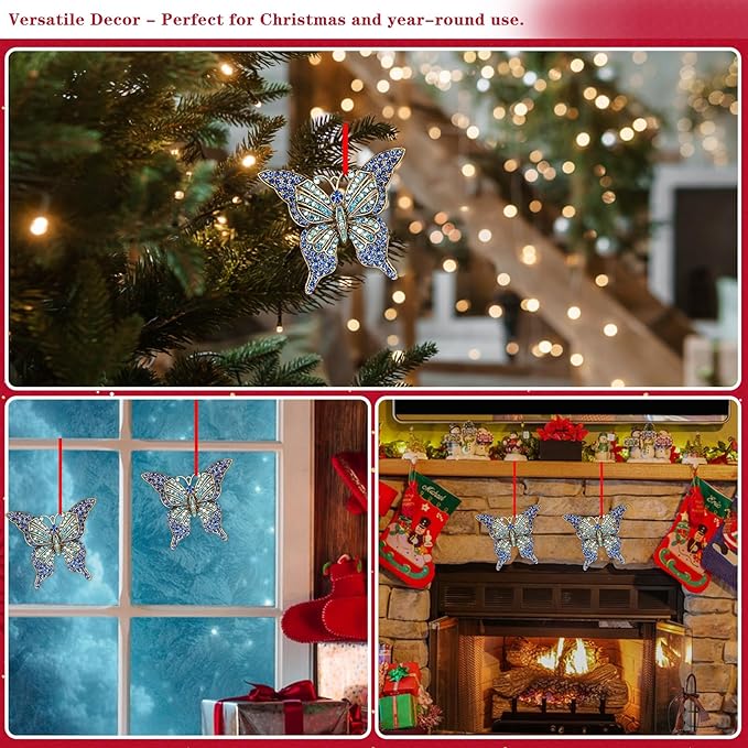 WhatSign Butterfly Ornament for Christmas Tree - Metal Monarch Hanging Christmas Ornaments 2025 Decorations Unique Keepsake Ornaments Gifts for Kids Girls Women Sister