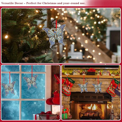 WhatSign Butterfly Ornament for Christmas Tree - Metal Monarch Hanging Christmas Ornaments 2025 Decorations Unique Keepsake Ornaments Gifts for Kids Girls Women Sister