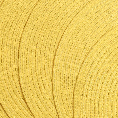 SHACOS Round Braided Placemats Set of 6 Kitchen Place Mats 15 inch Round Table Mats for Dining Tables Washable (Yellow, 6)