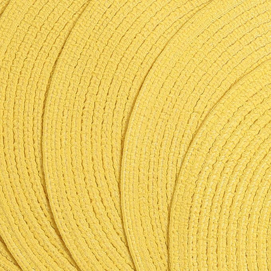 SHACOS Round Braided Placemats Set of 6 Kitchen Place Mats 15 inch Round Table Mats for Dining Tables Washable (Yellow, 6)