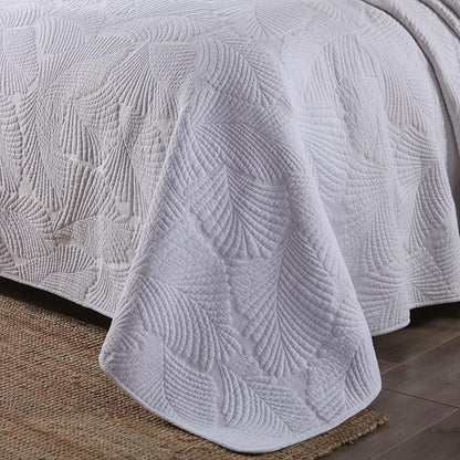 mixinni White Quilt Bedding Set Queen Size Cotton Bedspread Set