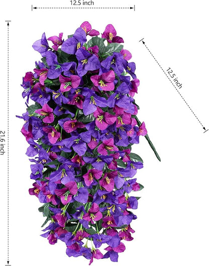 Faux Bougainvillea Artificial Flowers Plants for Outdoor Outside Spring Decoration, 2pcs Fake Silk Long Trailing Vines UV Resistant Realistic for Front Door Porch Planter Urn Patio Balcony Yard, Mix