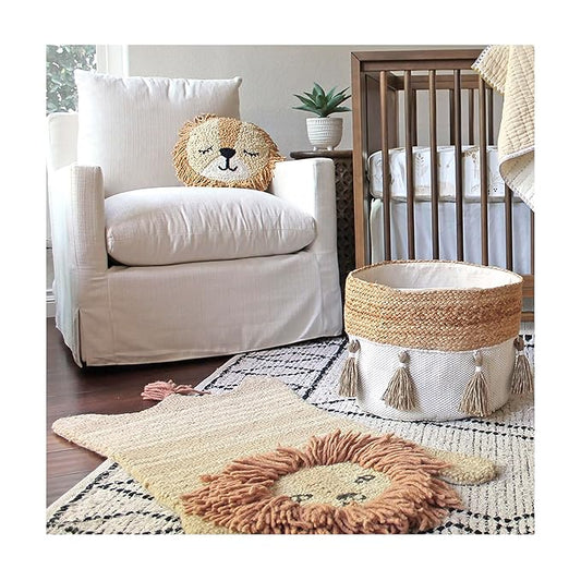 Crane Baby Lion Rug, Animal Nursery Decor Boys and Girls, Safari Nursery and Toddler Room Decor, Jungle Theme Rug, 23" x 36"
