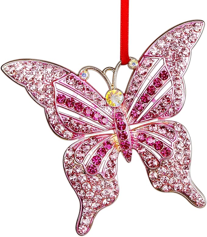WhatSign Butterfly Christmas Ornament 2025 - Monarch Brilliant Hanging Ornaments for Christmas Tree Decoration Butterfly Keepsake Gifts for Women Girls Kids Nature Lovers