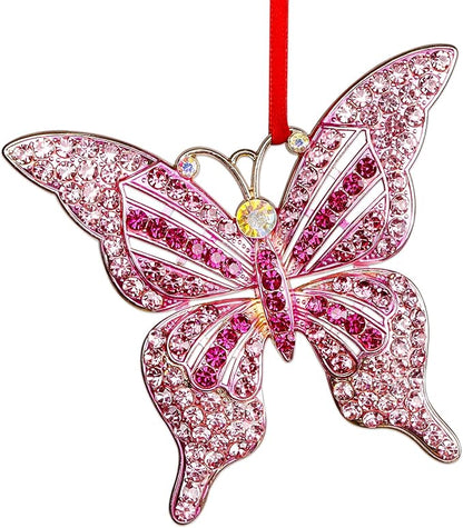 WhatSign Butterfly Christmas Ornament 2025 - Monarch Brilliant Hanging Ornaments for Christmas Tree Decoration Butterfly Keepsake Gifts for Women Girls Kids Nature Lovers