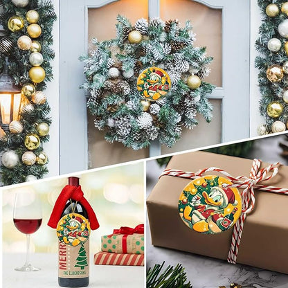 A Cute Christmas Duck Ornament Round Ceramic Ornament Xmas Keepsake for Christmas Tree Winter Holiday Xmas Gift for Women Men Xmas Hanging Ornament 3"