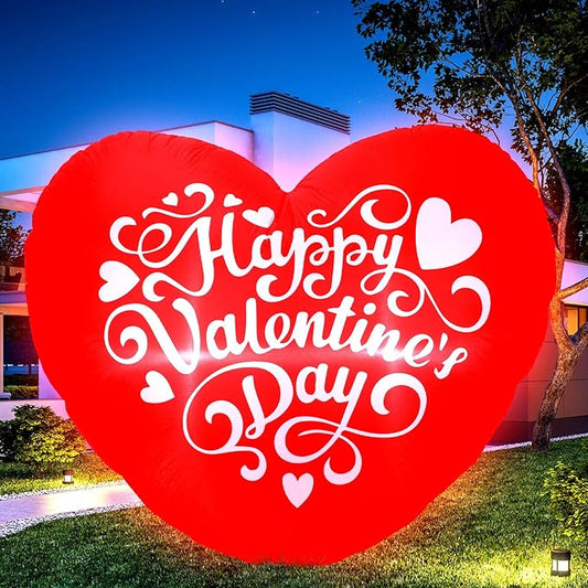 VIHOSE Valentine's Day Blow Up Yard Decorations 4.27 Ft Mardi Gras Inflatable Decor LED Lights Inflatable Decoration for Romantic Party Wedding Carnival Night Patio Yard(Heart)