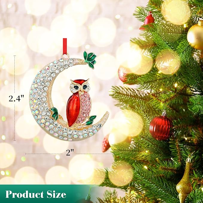 PETCEE Red Owl Christmas Ornaments - Funny Owl Ornaments for Christmas Tree 2025 Owls Hanging Ornament Decorations Cute Xmas Hanging Tree Ornament Keepsake Gifts for Kids Boys Girls Family Friends