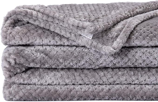 Fuzzy Throw Blanket, Plush Fleece Blankets for adults, Toddler, boys and Girls, Warm Soft Blankets and Throws for Bed, Couch, Sofa, Travel and Outdoor, Camping (Full Twin(70"x80"), XL2-Flint Gray)