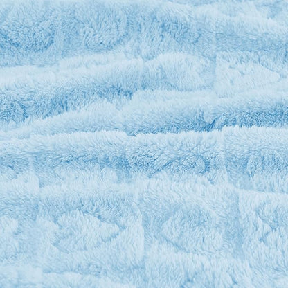 Sherpa Fleece Baby Blanket Heart Checkered Blanket, Ultra Soft Fluffy Premium Baby Blankets for Boys Girls, Cozy Infant Toddler Newborn Receiving Blankets for Crib Stroller 30”×40” (Blue)