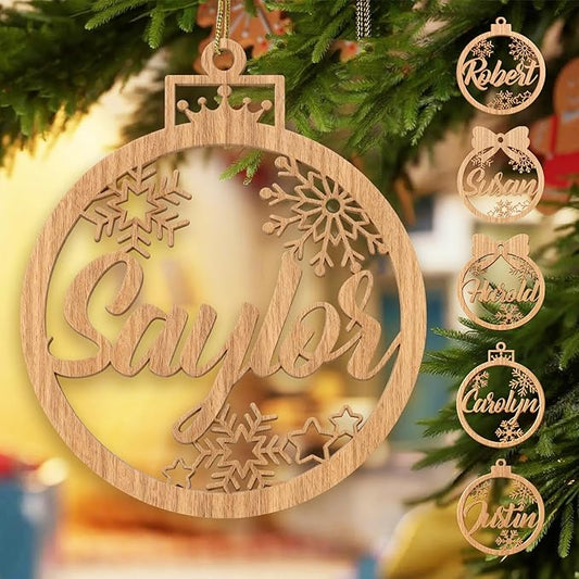 Personalized Name Ornaments for Christmas Tree-Personalized Wooden Christmas Ornaments 2025, Personalised Ornaments for Christmas Tree & 1-5 Styles