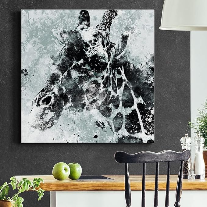 Abstract Wall Art Animals Poster for Bedroom and Living Room,Giraffe Wall Art, Ready to Hang, 24'' x 24''