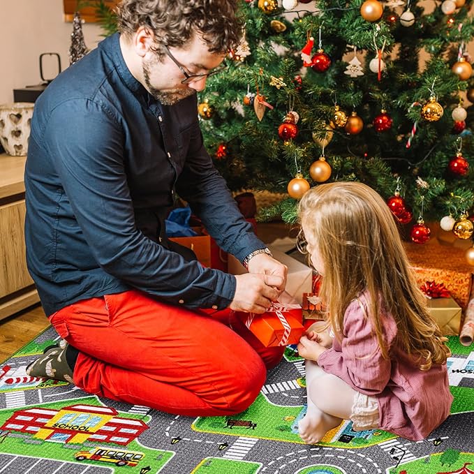 Booooom Jackson Car Rug City Life Great for Kids Toy Cars, Play Learn and Have Fun Safely - Kids Rug Baby Children Educational Road Traffic Play Mat for Bedroom Play Room Game Safe Area(59X78.74Inch)