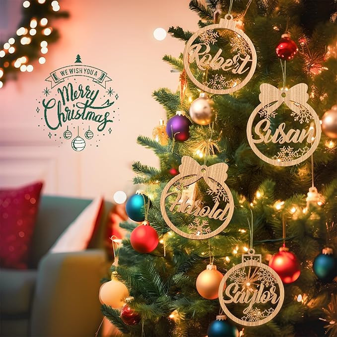 Personalized Name Ornaments for Christmas Tree-Personalized Wooden Christmas Ornaments 2025, Personalised Ornaments for Christmas Tree & 1-5 Styles
